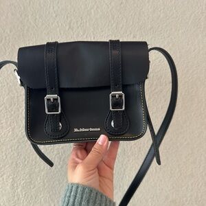 Dr. Martens Black Crossbody Bag with Silver Buckles